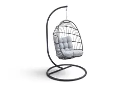 Hängesessel Malta | Grey & Black | Rope & Aluminium