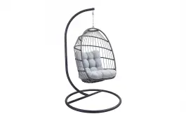 Hängesessel Malta | Grey & Black | Rope & Aluminium