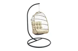 Hängesessel Malta | Sand & Schwarz | Aluminium und Rope