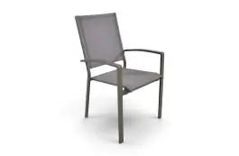 Stapelbare tuinstoel Mojito Pardo | Grey | Aluminium & Textileen | Lesli Living