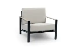 Lounge-Sessel Nosso | Aluminium & Textil | Schwarz/Sand