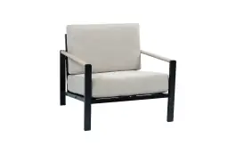 Lounge-Sessel Nosso | Aluminium & Textil | Schwarz/Sand