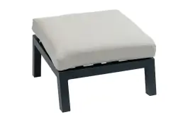 Fußhocker Bezano | Matt Black / Off White | Aluminium