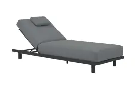 Sonnenliege Ostuni | Crepe Grey & Black | Aluminium und Textilene