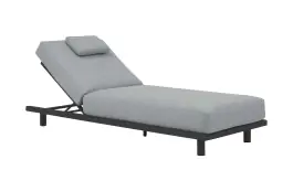 Sonnenliege Ostuni | Crepe Grey & Black | Aluminium