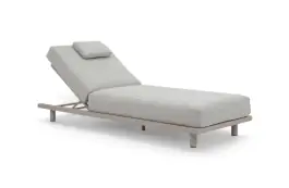 Sonnenliege Ostuni | Off Sand & Champagner | Aluminium