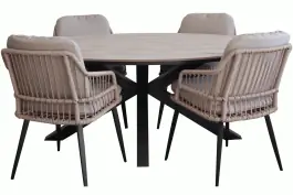 5-teiliges Gartenset | 4 Isabel Stühle | 180 cm Limasol Gartentisch | Oval