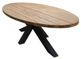 Ovaler Gartentisch Palu 240 x 120 cm | Holzgestell | Teakholz