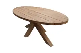 Ovaler Gartentisch Palu 240 x 120 cm | Holzgestell | Teakholz
