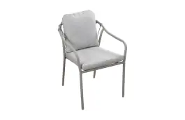 Dining Gartenstuhl Paris | Elfenbeinfarbe | Camel/Mocca | Aluminium und Rope