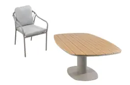 9-teiliges Gartenmöbel-Set | 8 Paris Gartenstühle | Gartentisch Tower 260 cm