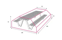 Outdoor Covers Picknicktisch Schutzhülle | 185 x 190 x 70 cm