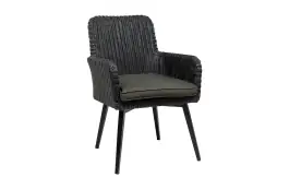 Dining-Gartenstuhl | Pisa | Schwarz | Rattan