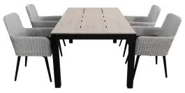 5-teiliges Gartenset | 4 Pisa Gartenstühle  | Limasol Gartentisch | 180 cm