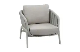 Loungesessel Porto | Natur & Creme | Aluminium & Rope