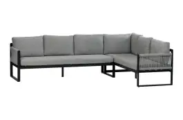 Dining Eck-Sofa Reims | Rechts | Schwarz & Sand