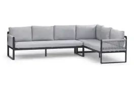 Dining Eck-Sofa Reims | Rechts | Schwarz & Sand