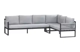 Dining Eck-Sofa Reims | Rechts | Schwarz & Sand