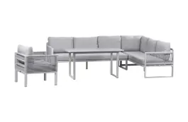 Dining Ecklounge-Set Reims | Lounge-Sessel Cuba | Rechts | Sand