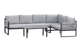 Ecklounge-Set Reims | Rechts | Schwarz & Sand