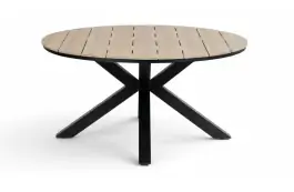 Runder Gartentisch | Limasol  ø 150 cm |  Polywood & Aluminium | Holz