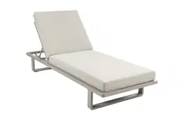 Liegestuhl Saint Martin | inkl. Kissen | Champagner | Aluminium & Textilien