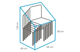 Schutzhülle für Stapelstühle 66 x 66 x 128 / 88 cm