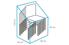 Schutzhülle für Stapelstühle 66 x 95 x 133 / 93 cm