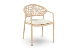 Stapelbarer Gartenstuhl Taragona | Cappuccino | Aluminium und Rope | Hartman