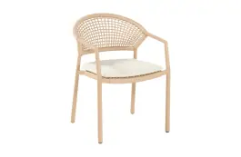 Stapelbarer Gartenstuhl Taragona | Cappuccino | Aluminium und Rope | Hartman