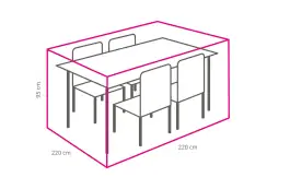 Gartenmöbel-Set Schutzhülle achteckig 220 x 220 x 95 cm