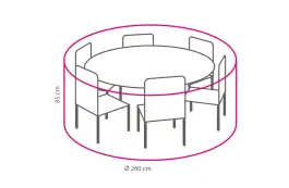 Runde Schutzhülle für Gartenmöbel ⌀ 260 cm, Höhe 85 cm