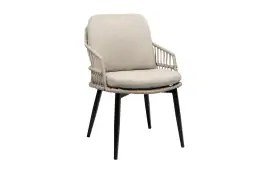 Dining-Gartenstuhl Isabel | Sand / Schwarz | Rope
