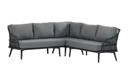 Ecklounge-Set | Isabel | Schwarz | Rope