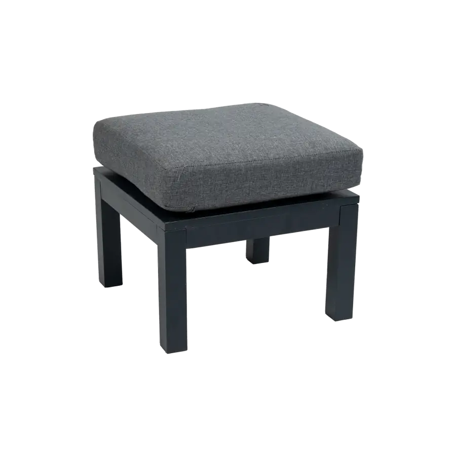 Hocker | Bezano | Mattschwarz / Grau | Aluminium