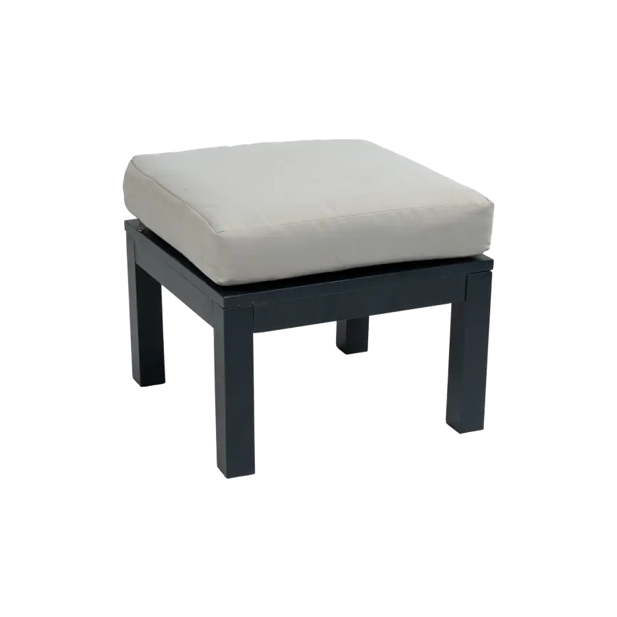 Hocker | Bezano | Mattschwarz / Creme | Aluminium