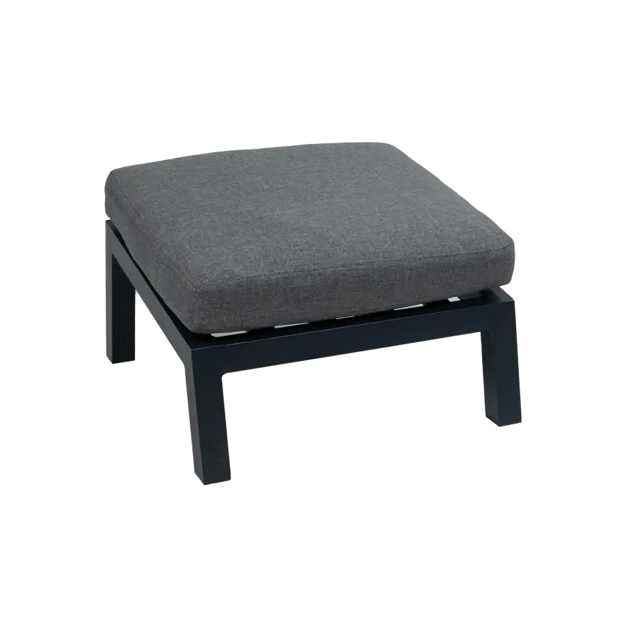 Fußschemel | Bezano | Mattschwarz / Grau | Aluminium