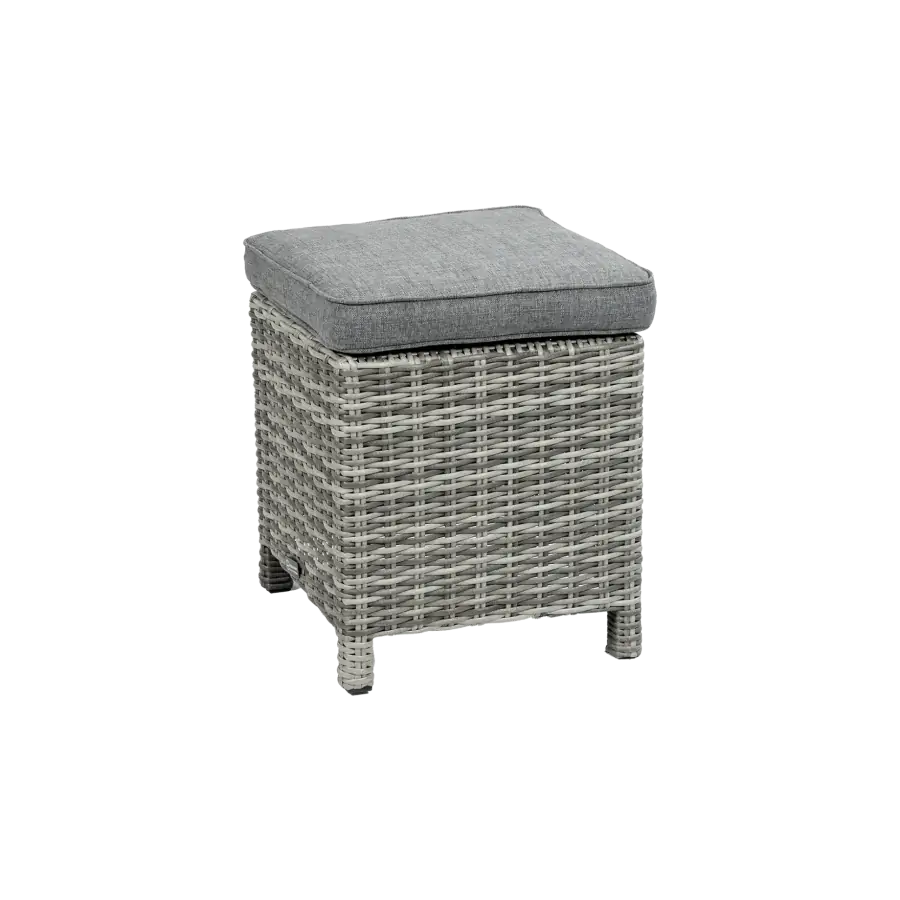 Hocker Dublin 40 x 40 cm | Aschgrau | Rattan