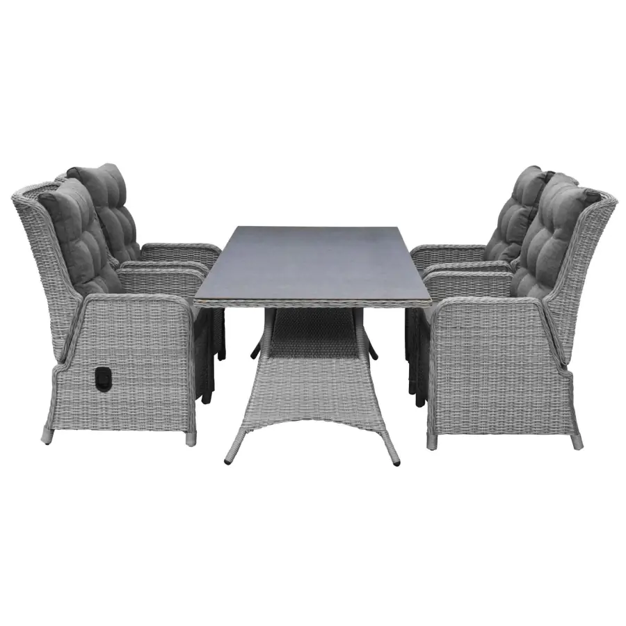 5-delige tuinset Dublin | 4 Dublin verstelbare stoelen | Tuintafel Dublin 160cm | MG | Showroom