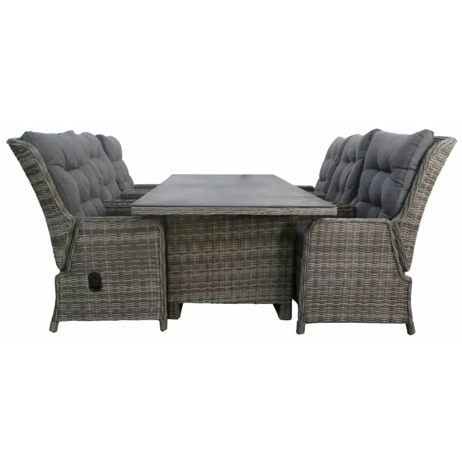 7-delige tuinset Dublin | 6 Dublin verstelbare stoelen | 230cm tuintafel (Ash Grey) | Showroom