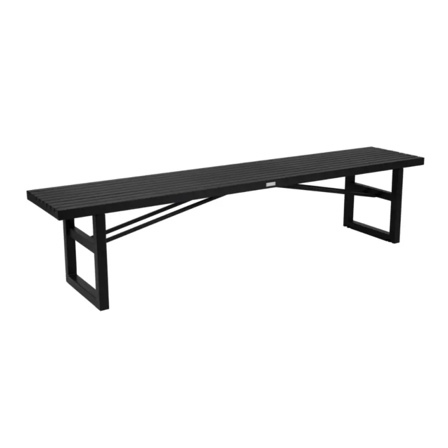 aluminium tuinbank Vevi | Brafab | 200cm | Zwart | vooraanzicht