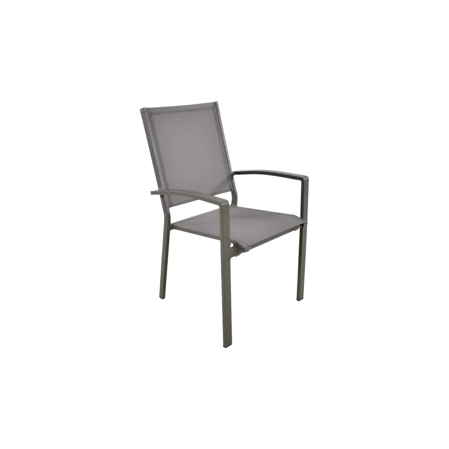 Stapelbare tuinstoel Mojito Pardo | Grey | Aluminium & Textileen | Lesli Living