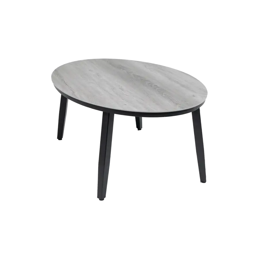 Grijze ovale bijzettafel voor buiten - modern & stijlvol - Mykonos ovale bijzettafels bij 4 Seizoenen Tuinmeubelen