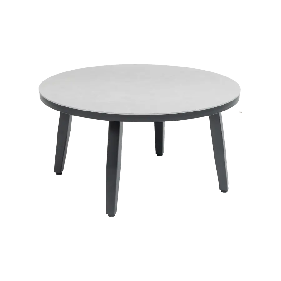 Mykonos ronde bijzet tafel betonlook 73cm - ronde beton look bijzettafels kunststof - 4 Seizoenen Tuinmeubelen