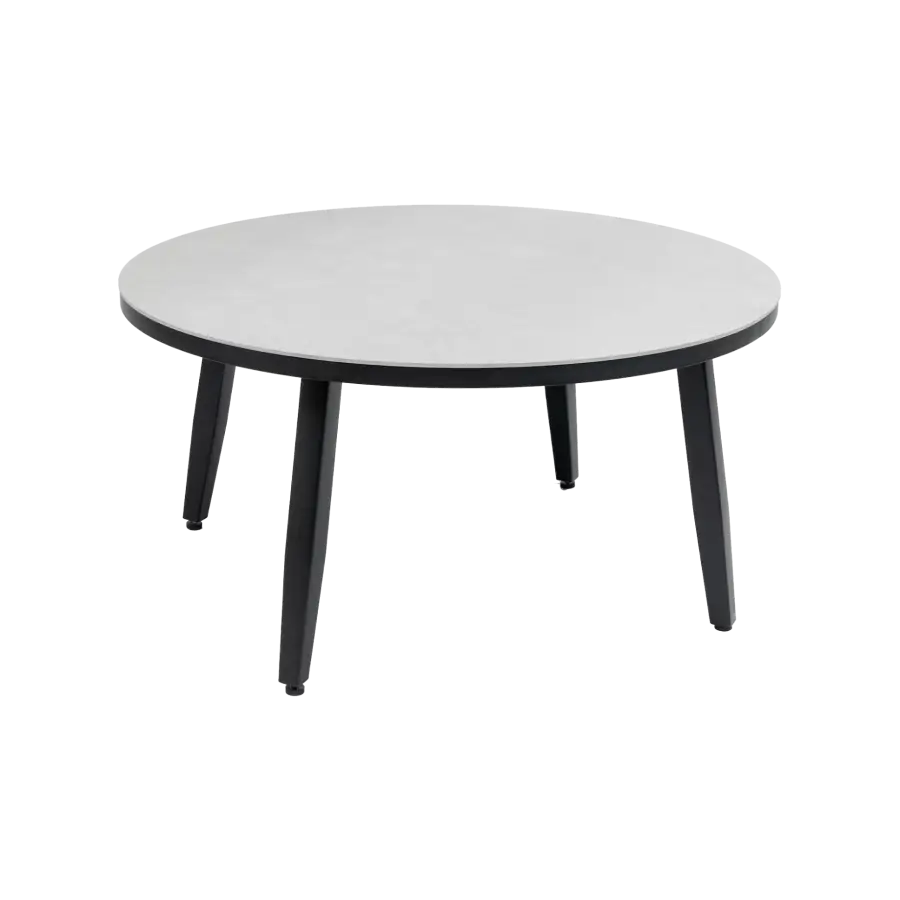 Mykonos ronde bijzet tafel betonlook 90cm - ronde beton look bijzettafels kunststof - 4 Seizoenen Tuinmeubelen