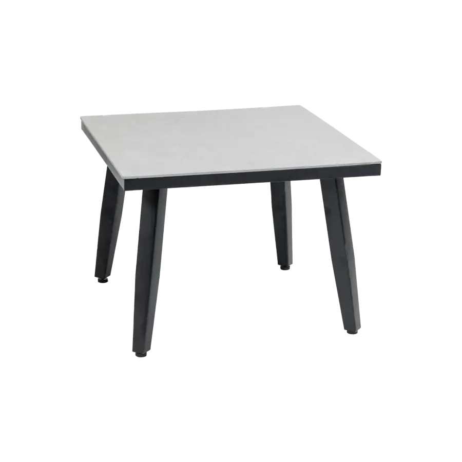 Mykonos vierkante bijzettafel betonlook 55x55cm - 4 Seizoenen Tuinmeubelen