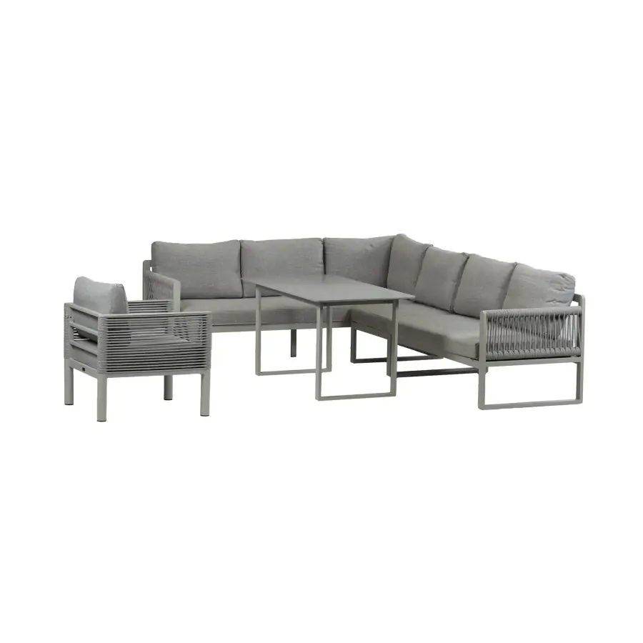 Lounge-Sessel Cuba | Schwarz | Rope & Aluminium
