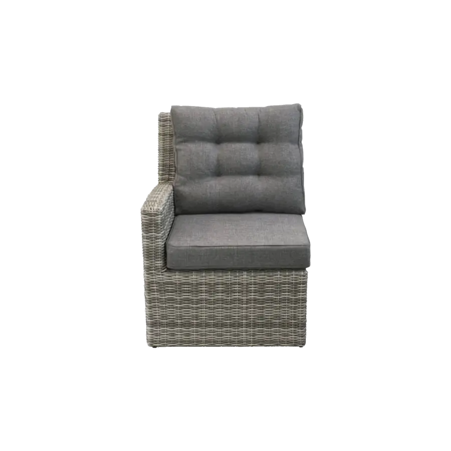 Endstück Dublin | Arm Rechts | Aschgrau | Rattan