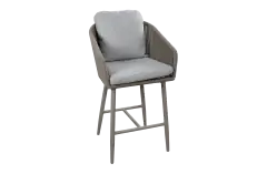 Barstuhl Alezio | Elfenbeinfarbe | Camel Mocca