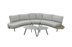 5-teiliges Lounge-Set Bari | Beige & Camel | inkl. 2 Secli Beistelltische